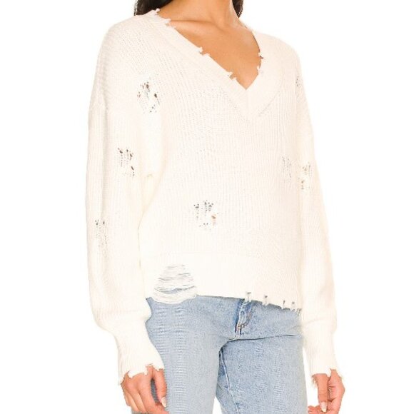 525 America Distressed Shaker V-Neck Sweater - Picture 2 of 4